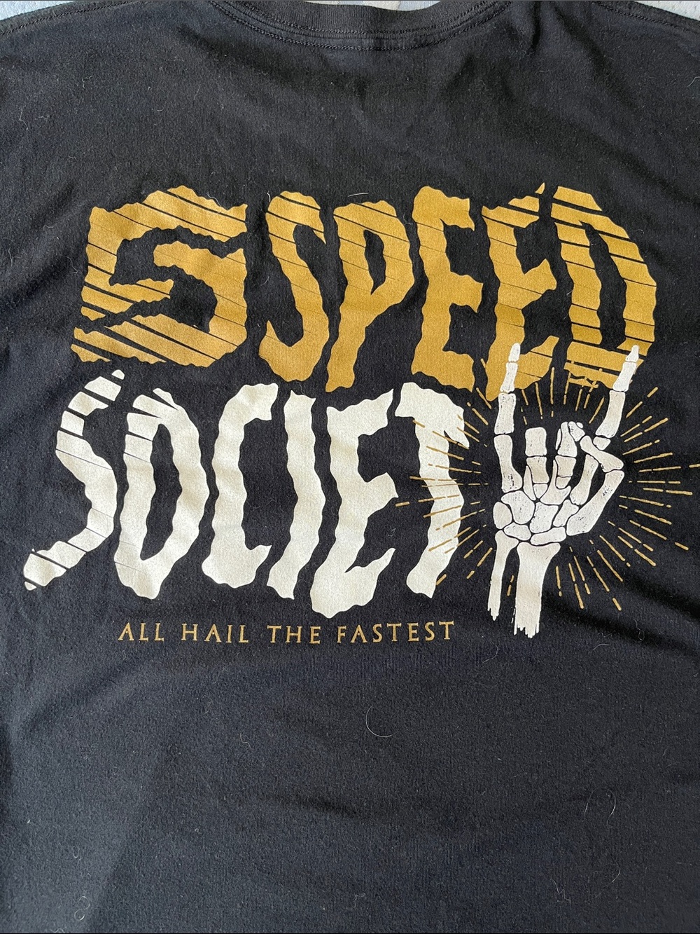 Speed Society Limited Edition Men's Black Graphic T‑Shirt with skeleton hand M